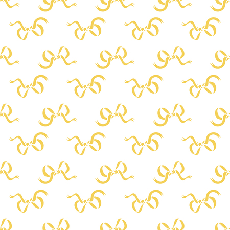 seamless pattern with yellow ribbon bow knotsの写真素材