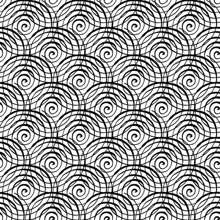 an abstract doodle monochrome pattern with black circlesのイラスト素材