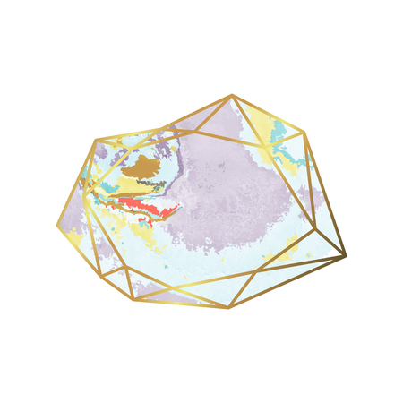 Polygonal garland, vintage geometric frame. isolated on white background. Stock vector illustration.のイラスト素材