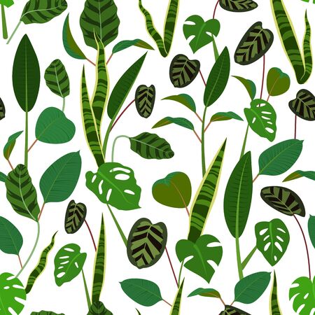 Seamless pattern from tropical leaves.のイラスト素材
