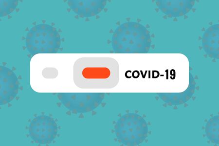 Test for coronavirus 2019. On blue gradient background, flat vector illustration.のイラスト素材
