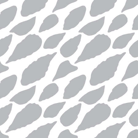 Seamless pattern with modern minimalist monochrome gray flat abstract leaves.のイラスト素材
