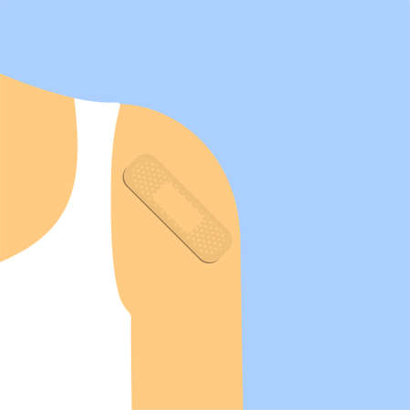 Sticking plaster on a human shoulder.のイラスト素材