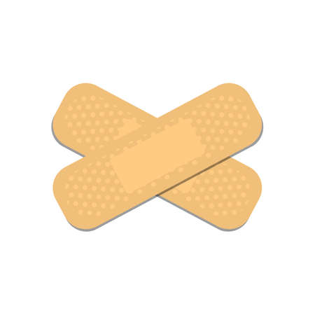 Sticking plasters cross. Medical patch isolated on white background.のイラスト素材