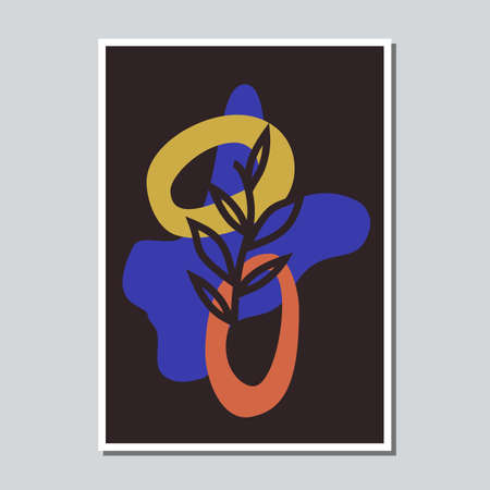 Mid century abstract shapes vivid composition.のイラスト素材