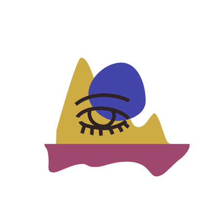 Modern abstract geometric shapes arrangement on whiteのイラスト素材