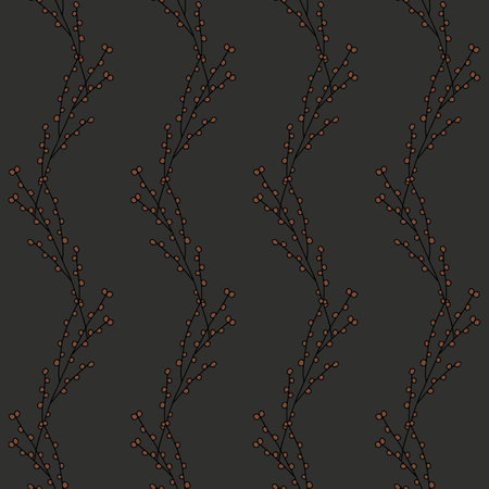 Seamless pattern with hand drawn abstract wildflowers.のイラスト素材