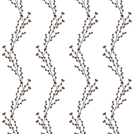 Seamless pattern with hand drawn abstract wildflowers.のイラスト素材