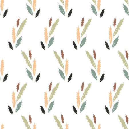 seamless pattern with colorful leaves on white backgroundのイラスト素材