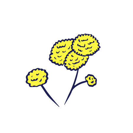 Abstract flowers black line art isolated on whiteのイラスト素材