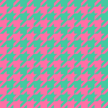 Seamless houndstooth texture. Pink and teal checkered pattern