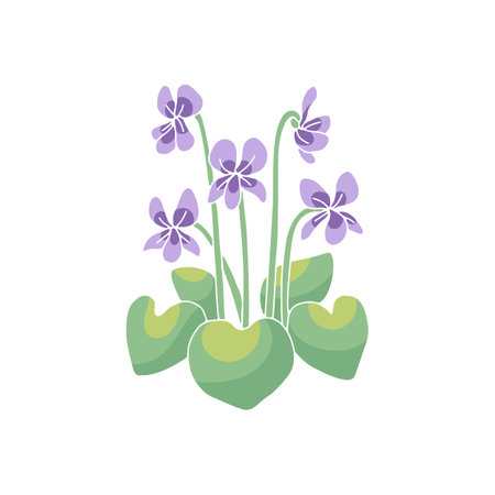 Canary islands stylized blue violet wild flower motifのイラスト素材