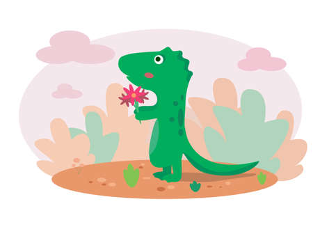 cute dinosaur drawn as vectorのイラスト素材