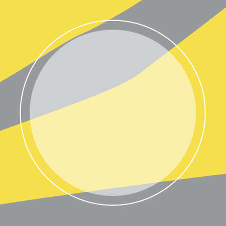Vector background with circle for text. Illustration in trendy colors of 2021 yellow and gray. For social media, flyers, bannersのイラスト素材