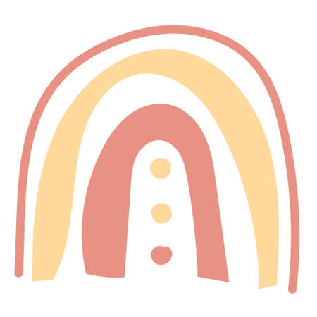 Scandinavian pink rainbow for children prints, sets of bed-linen, posters. Vector abstract illustration.のイラスト素材