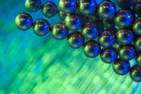 Little blue green Metallic Magnetic ballsの写真素材