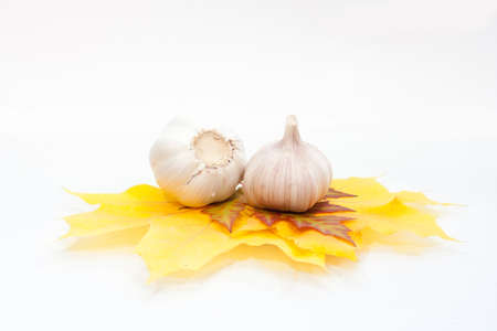 nice garlic bulb isolated on white background