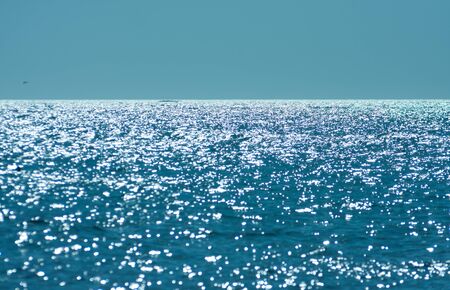 blue ocean and sky on a summer dayの写真素材