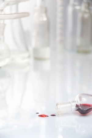 test tubes in laboratory isolated on whiteの写真素材