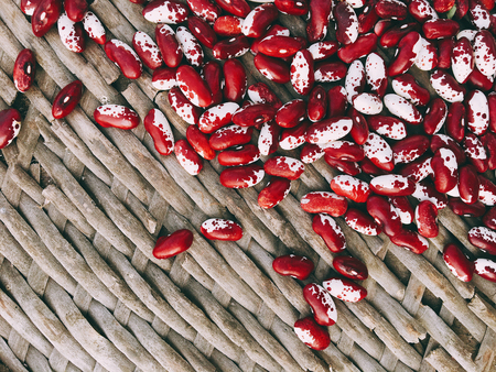 Red and white kidney beans pattern background