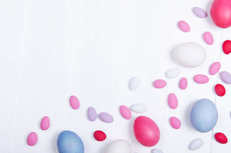 Colourful easter eggs isolated on white background
