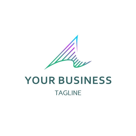 Logo concept from Aurora form and vibes with beautiful gradient of color.のイラスト素材