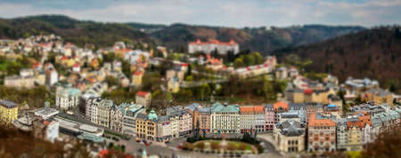 Miniature view of Karlovy Vary -  Karlsbad - Carlsbad - with tilt-shift filterのeditorial素材