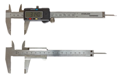 Vernier caliper on a white background, isolated imageの写真素材