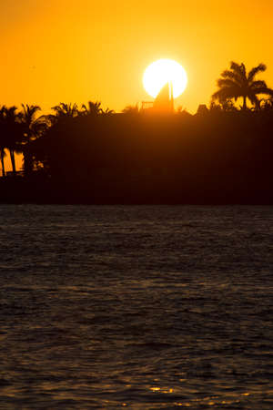 Sunset on the island paradiseの写真素材
