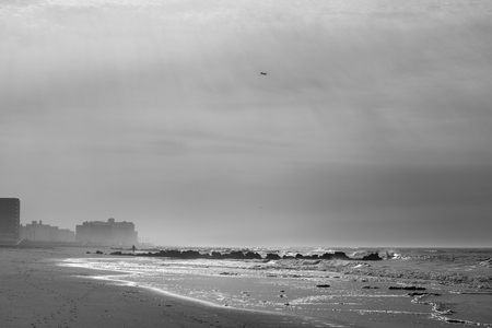 Disturbing morning. Long Island. New York. BWの写真素材
