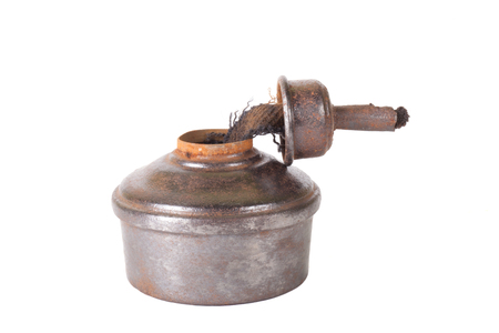 open old kerosene burner isolated on white backgroundの写真素材