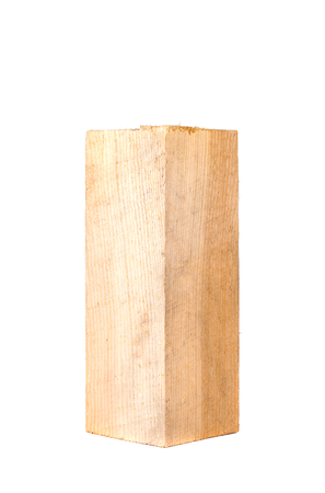 wooden block of pine  isolated on white backgroundの写真素材