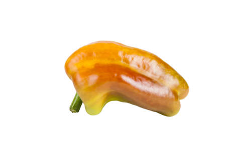 redhead sweet pepper isolated on white backgroundの写真素材