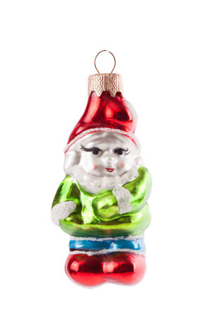 leprechaun christmas decoration ball isolated on whiteの写真素材