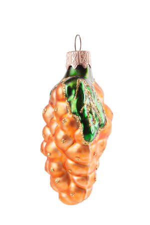 corn christmas decoration ball isolated on whiteの写真素材