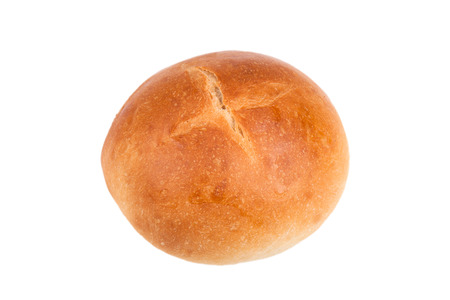 French bun isolated on white backgroundの写真素材