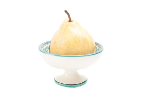 one pear on a white backgroundの写真素材