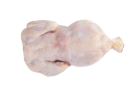 frozen chicken isolated on white backgroundの写真素材