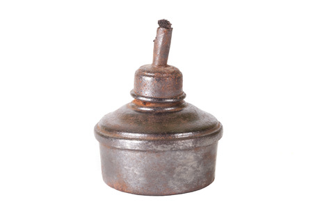 old oil lamp isolated on white backgroundの写真素材