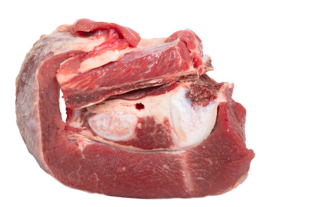 raw piece of meat isolated on a white background. Shallow depth of fieldの写真素材