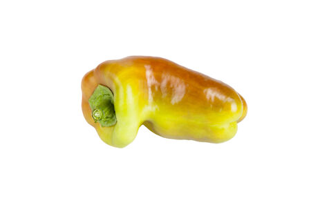 redhead sweet pepper isolated on white backgroundの写真素材