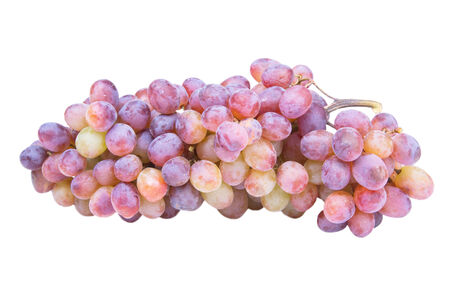 bunch of purple grapes isolated on white backgroundの写真素材