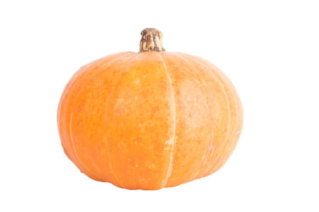 yellow pumpkin isolated on white backgroundの写真素材