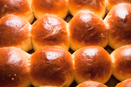 freshly baked rolls only taken out of the ovenの写真素材