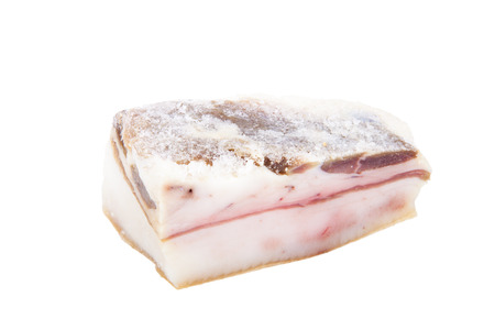 Ukrainian salty lard isolated on a white backgroundの写真素材