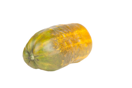 overripe cucumber for seed isolated on white backgroundの写真素材