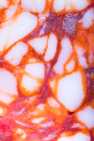 Background of chorizo ??sausage. textureの写真素材
