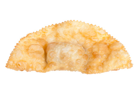 cheburek stuffed isolated on white backgroundの写真素材