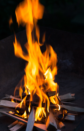 fire in the nightの写真素材