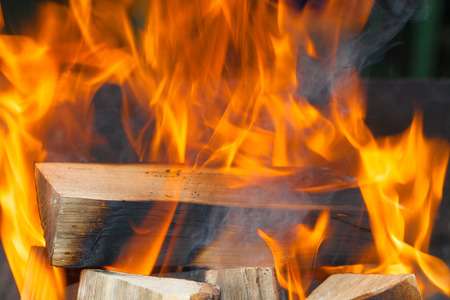 fire in the nightの写真素材
